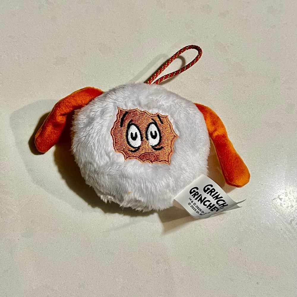 Grinch Grrr Chews White and Orange Stuffed Animal Toy